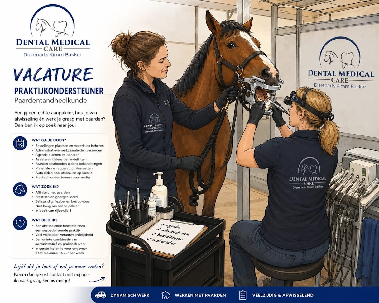 Vacature praktijkondersteuner paardenarts
